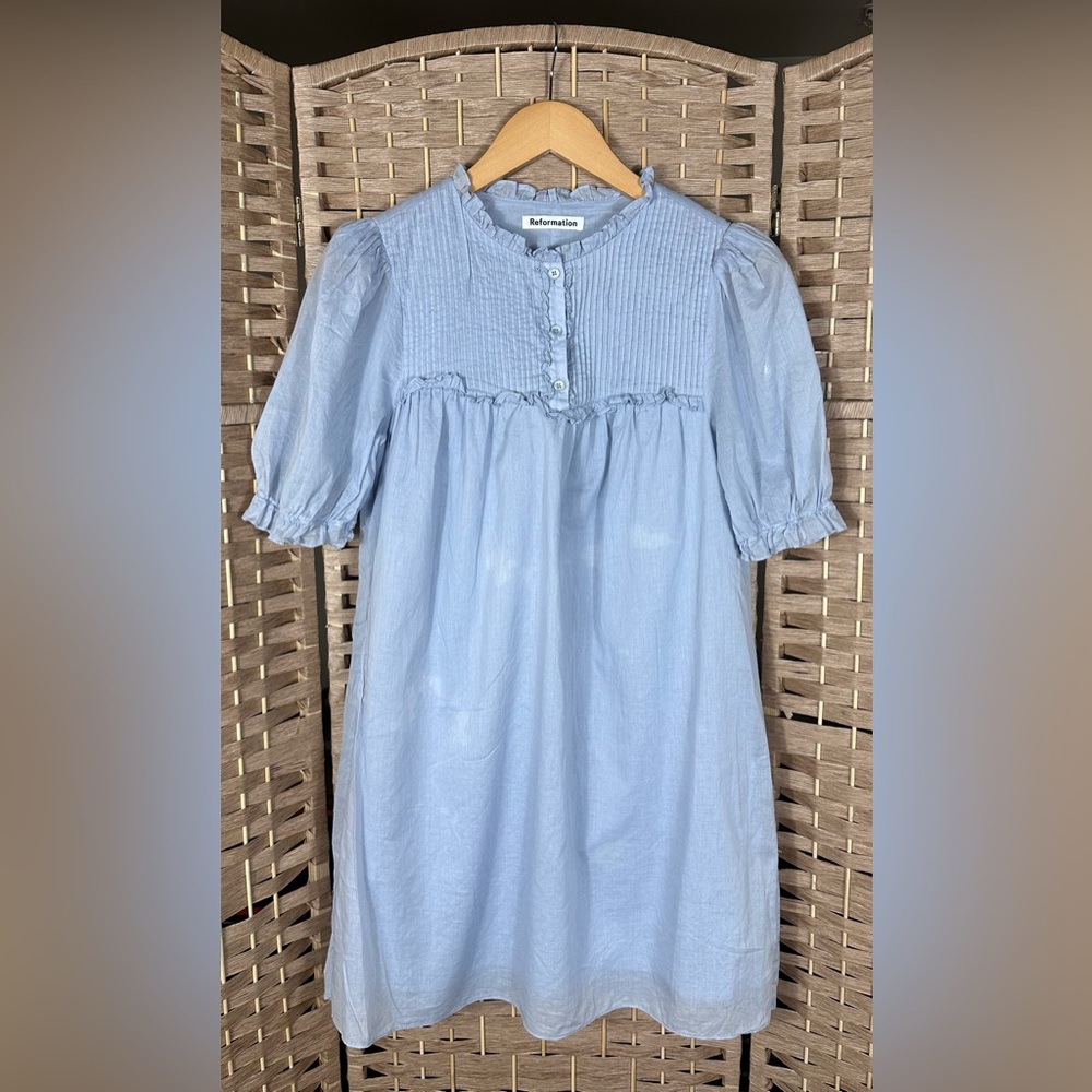 Reformation Light Blue Folly Dress *FLAWED* - Size Small - Picture 4 of 13